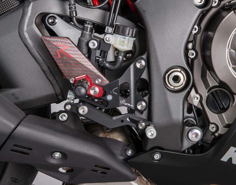 Pedane Regolabili Con Poggia Piedi Fissi per Kawasaki Naturale